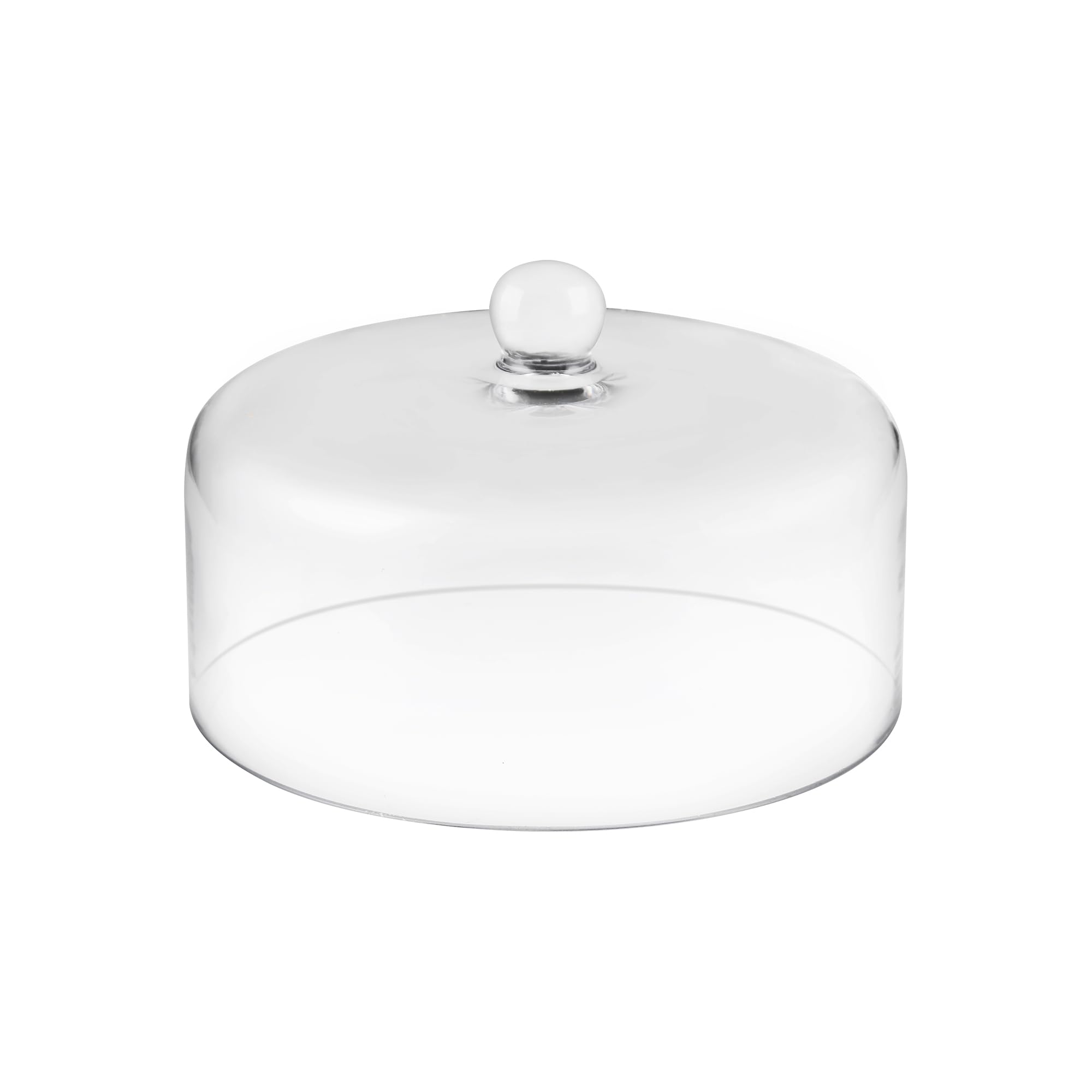 Twakutwaku 9.6-inch glass cake dome front view protects desserts while showcasing colors