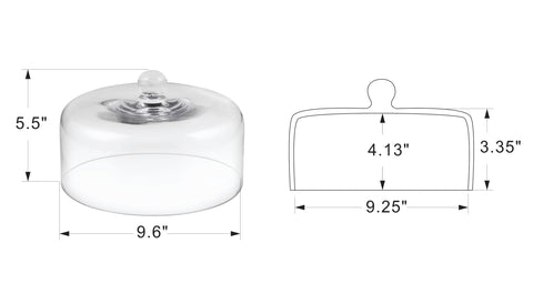 Twakutwaku 9.6-inch glass cake dome side view adds elegance while keeping pastries dust-free