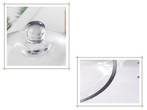 Twakutwaku glass dome cloche with handle ideal for showcasing desserts and protecting them.