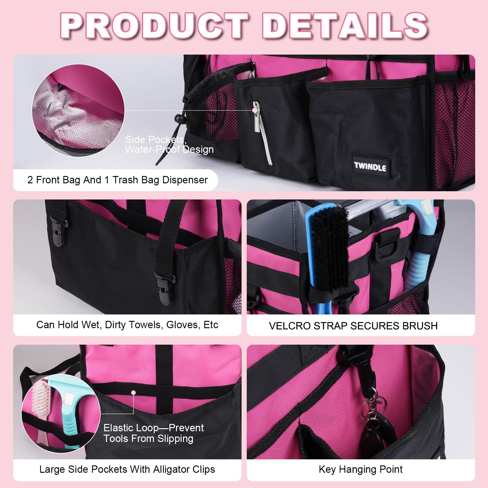 TWINDLE front pockets store IDs and business cards within reach