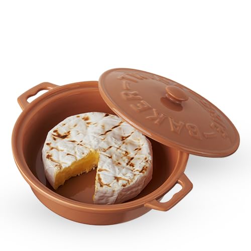 Twine brie baking dish with lid and handles close-up