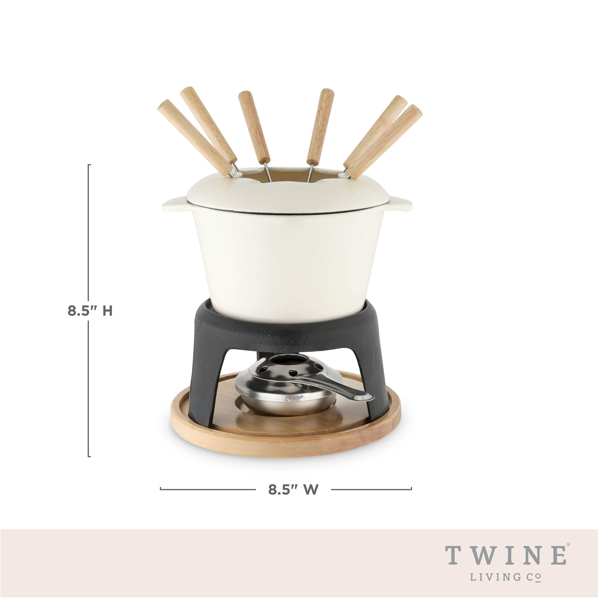 Twine chrome burner delivers steady heat for fondue sessions