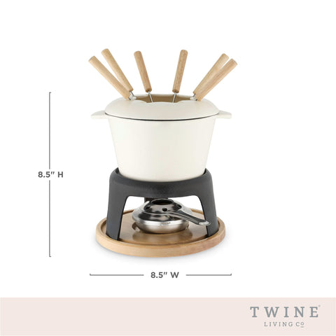 Twine chrome burner delivers steady heat for fondue sessions