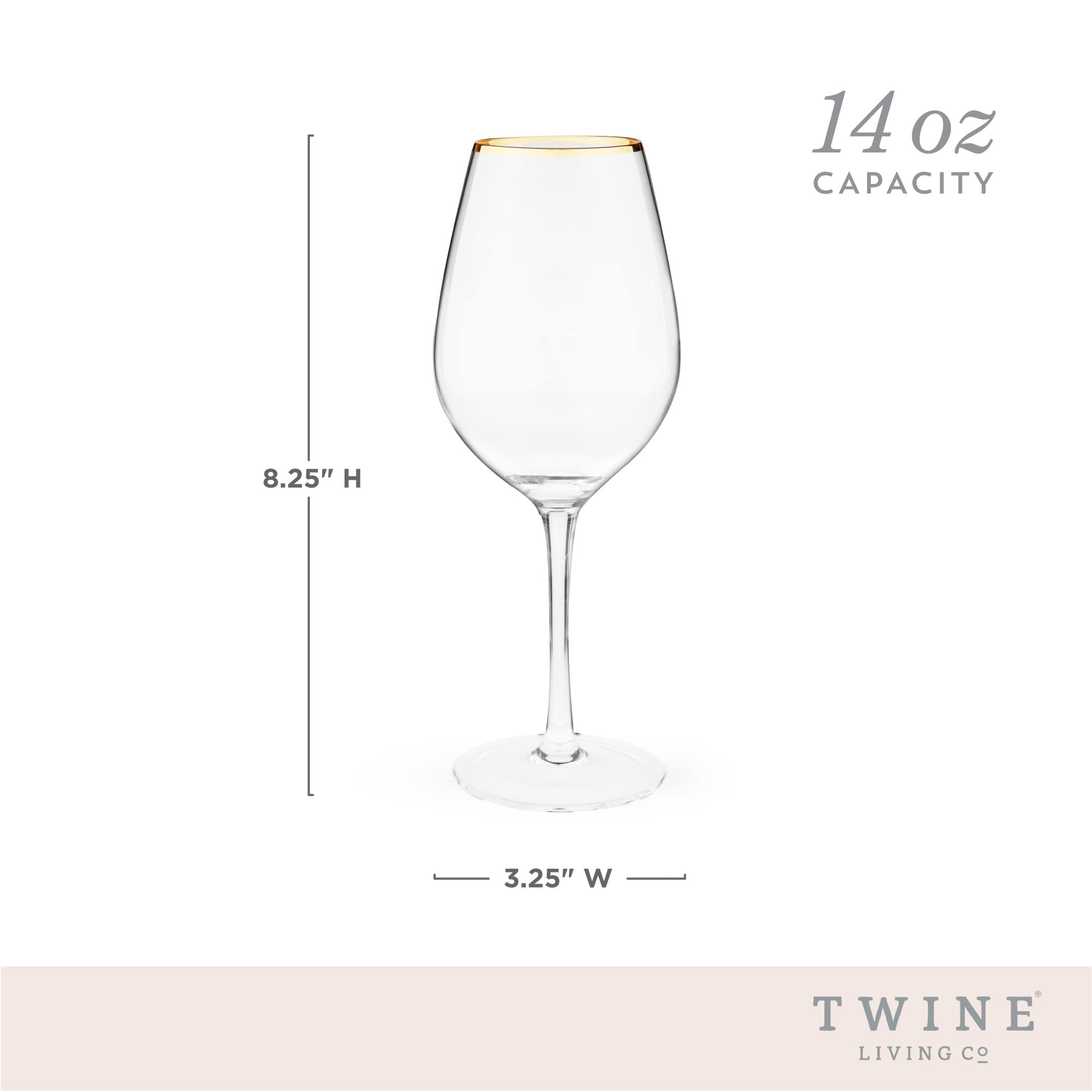 Twine clear, stemmed wine glass showcasing wine color and clarity.