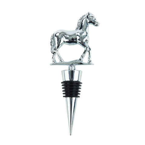 Twine Derby bottle stopper in silver metal provides airtight freshness.