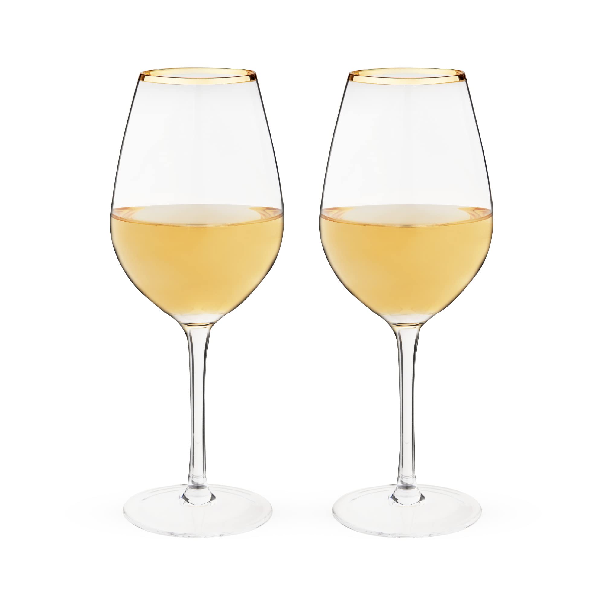 Twine gilded stemmed wine glass with gold rim for elegant table settings.