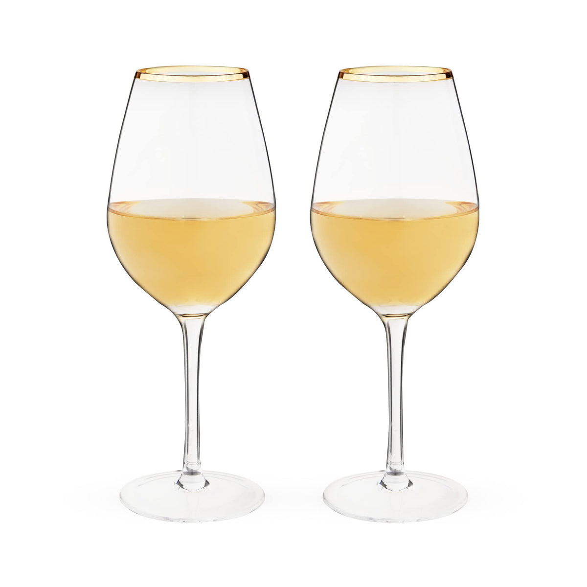 Twine gilded stemmed wine glass with gold rim for elegant table settings.