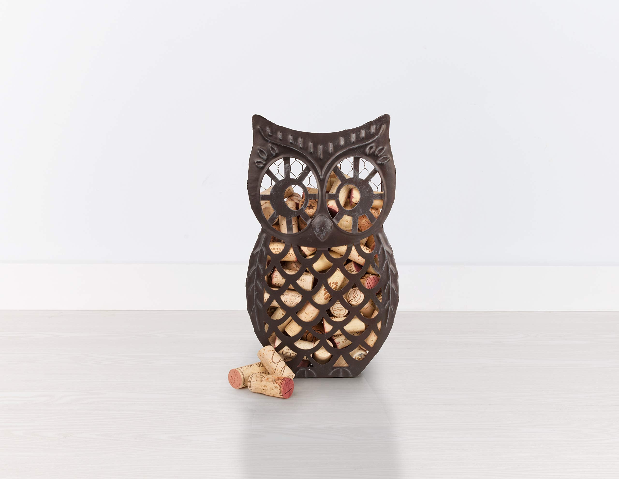 Twine Wise Owl Cork Holder kitchen decor display for wine lovers