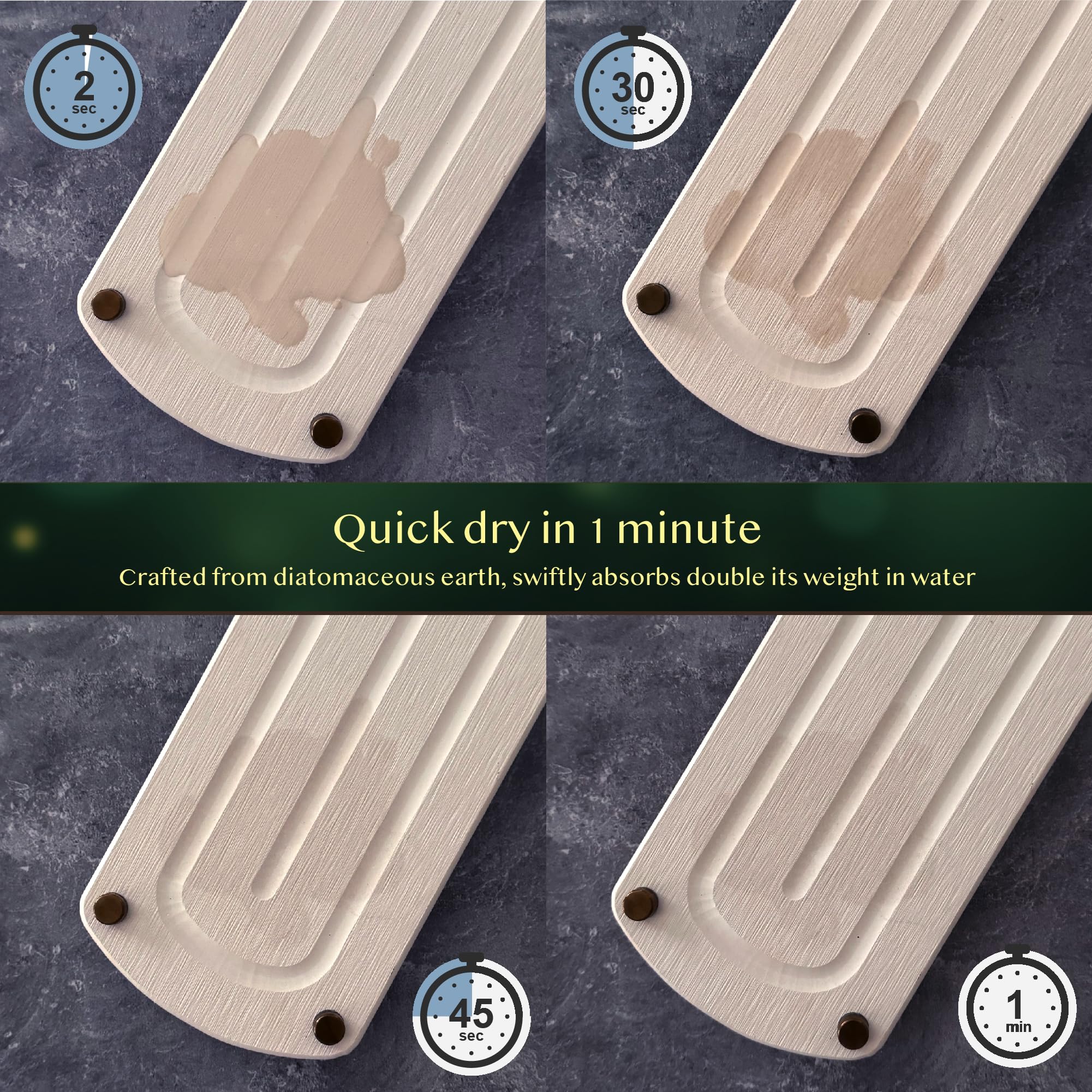 TWINKLE MOMENT stone drying tray with sponge holder keeps brushes organized