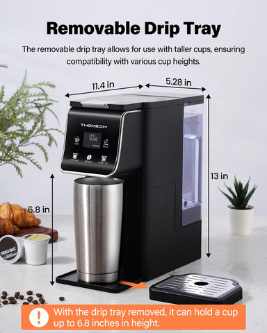 TWOMEOW auto-off energy-saving feature conserves power after brewing