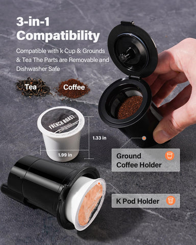 TWOMEOW removable drip tray accommodates tall cups and travel mugs