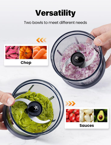 TWOMEOW two bowls enable separate chopping and sauce making without cross contamination