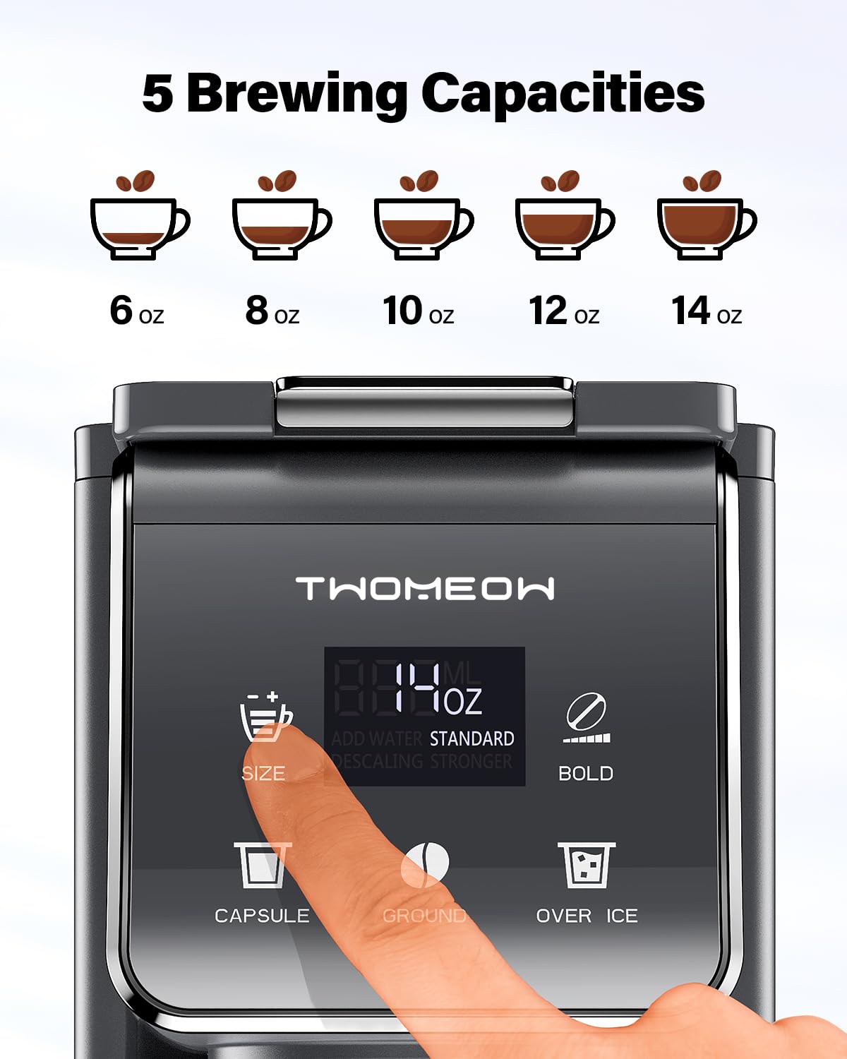 TWOMEOW removable drip tray fits tall cups and travel mugs.