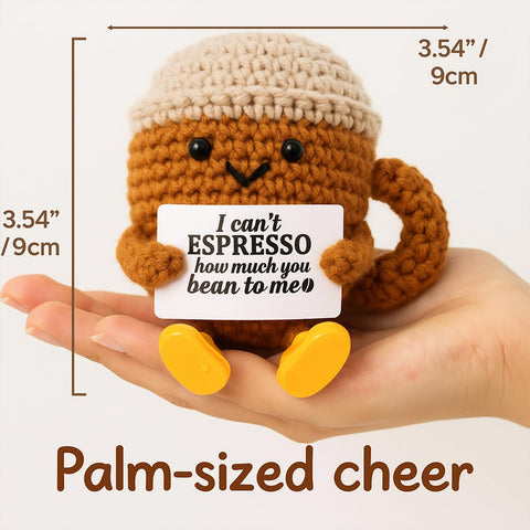 TWPER crochet cup for coffee lovers, a cute desk present