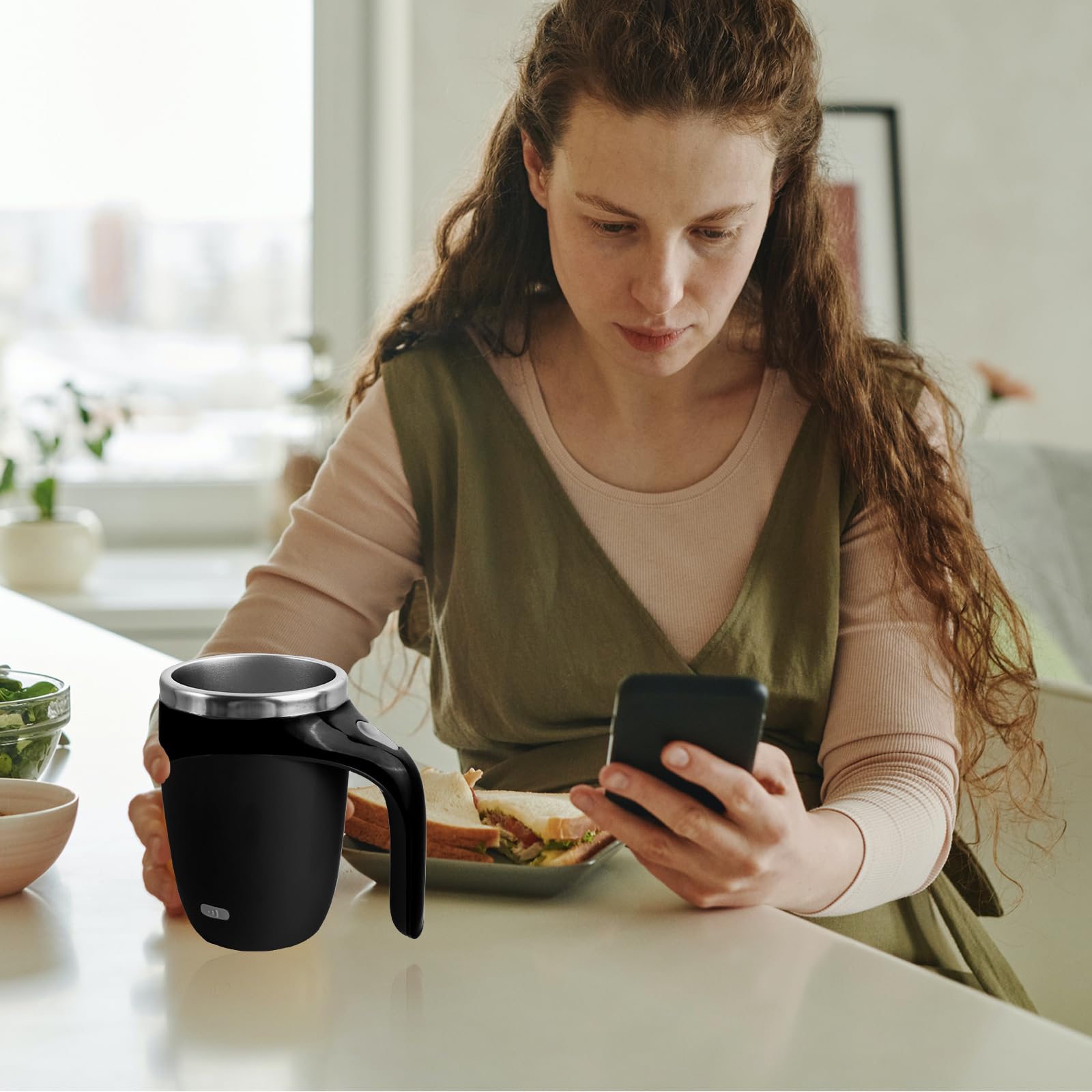 TXLOOK self-stirring mug easy cleaning under running water