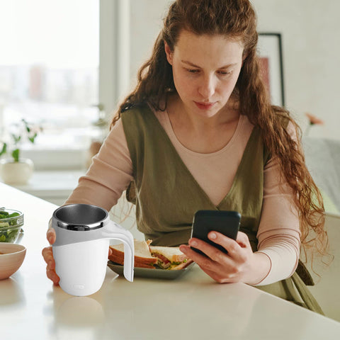 TXLOOK self stirring mug double-layer design for safe handling
