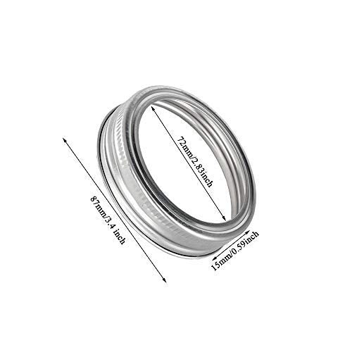 TYESMER silver mason jar ring for wide-mouth jars, durable for long-term storage.