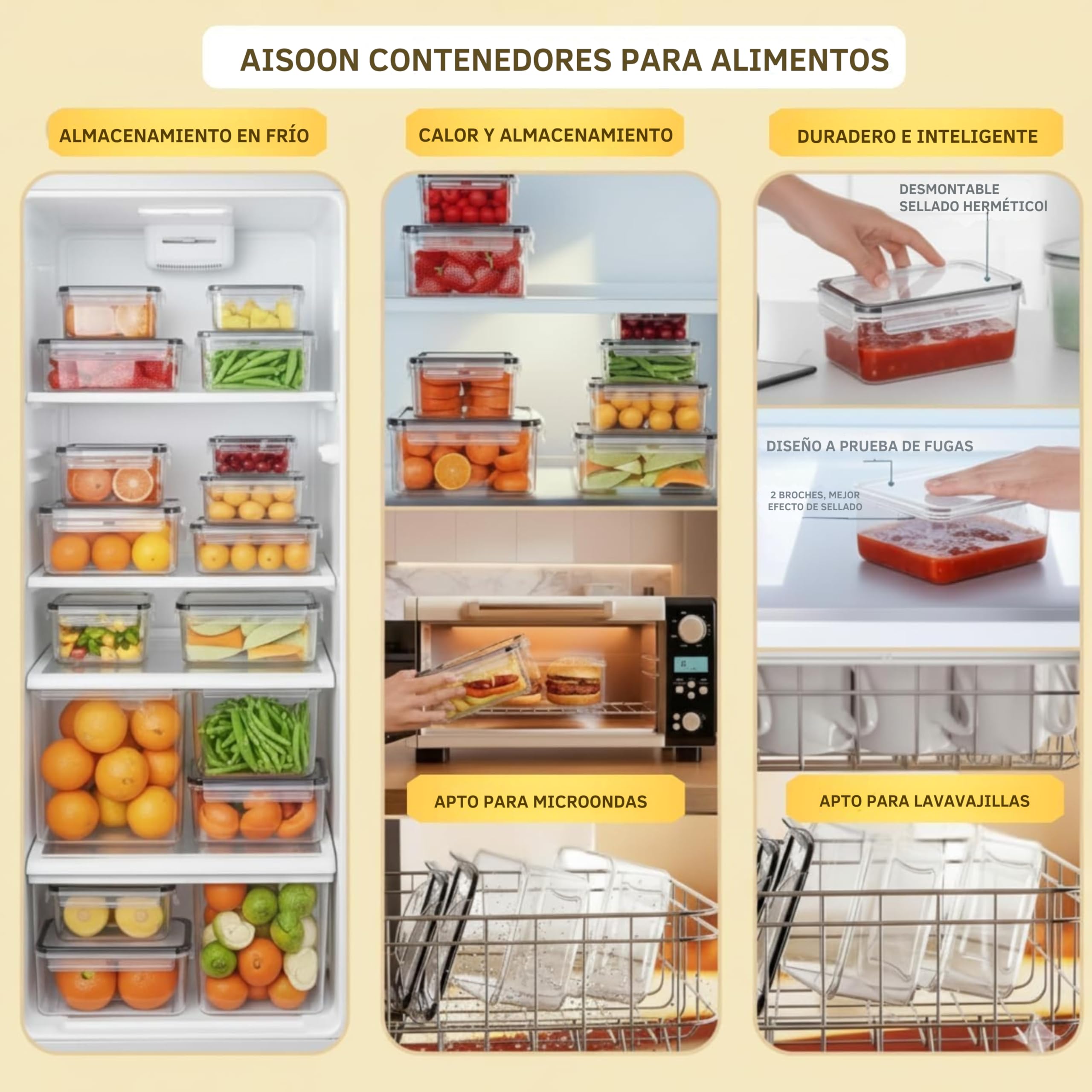 TYKOON AISOON 17oz rectangular container ideal for portion-controlled meals.