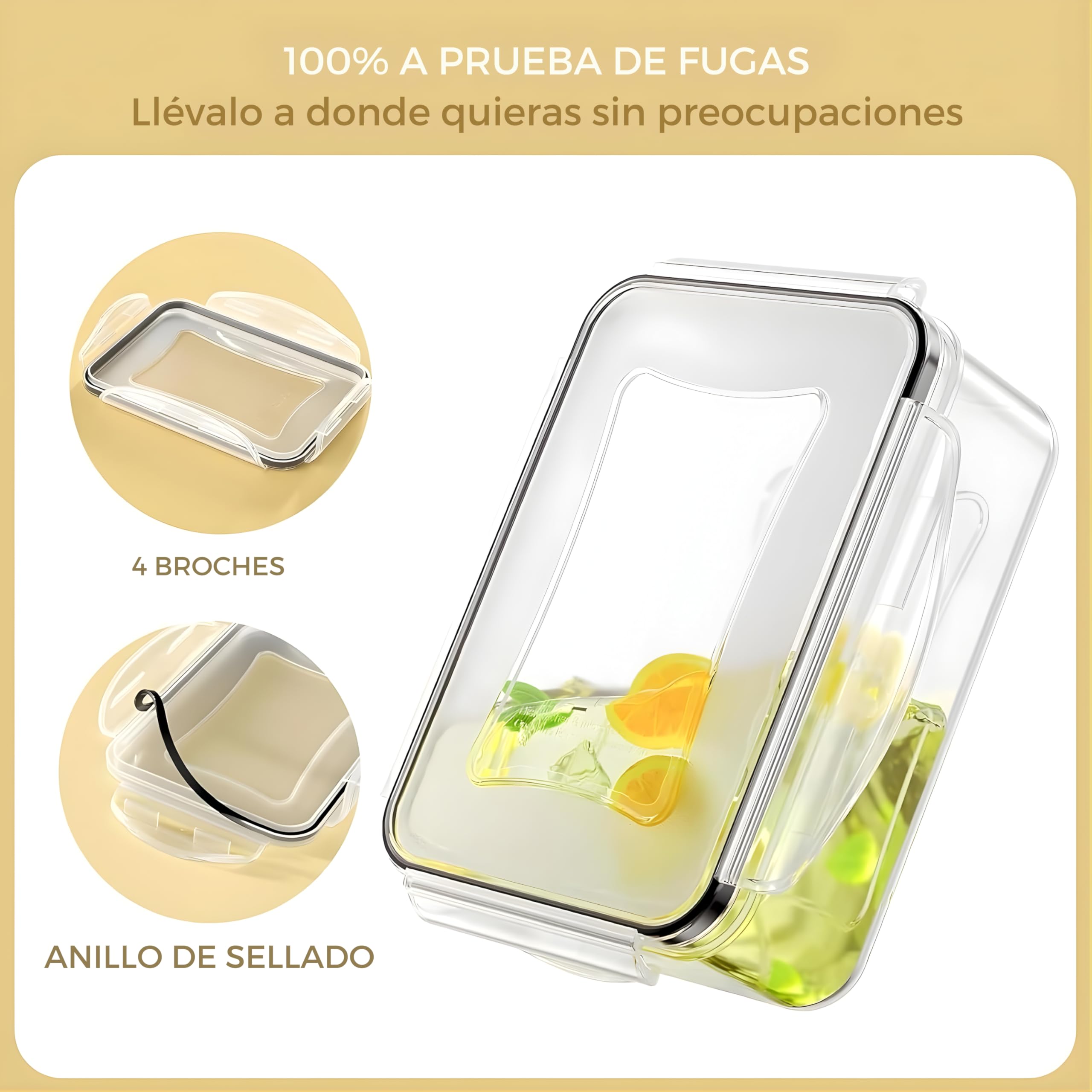 TYKOON AISOON 34oz rectangular container with clear lid for visibility.