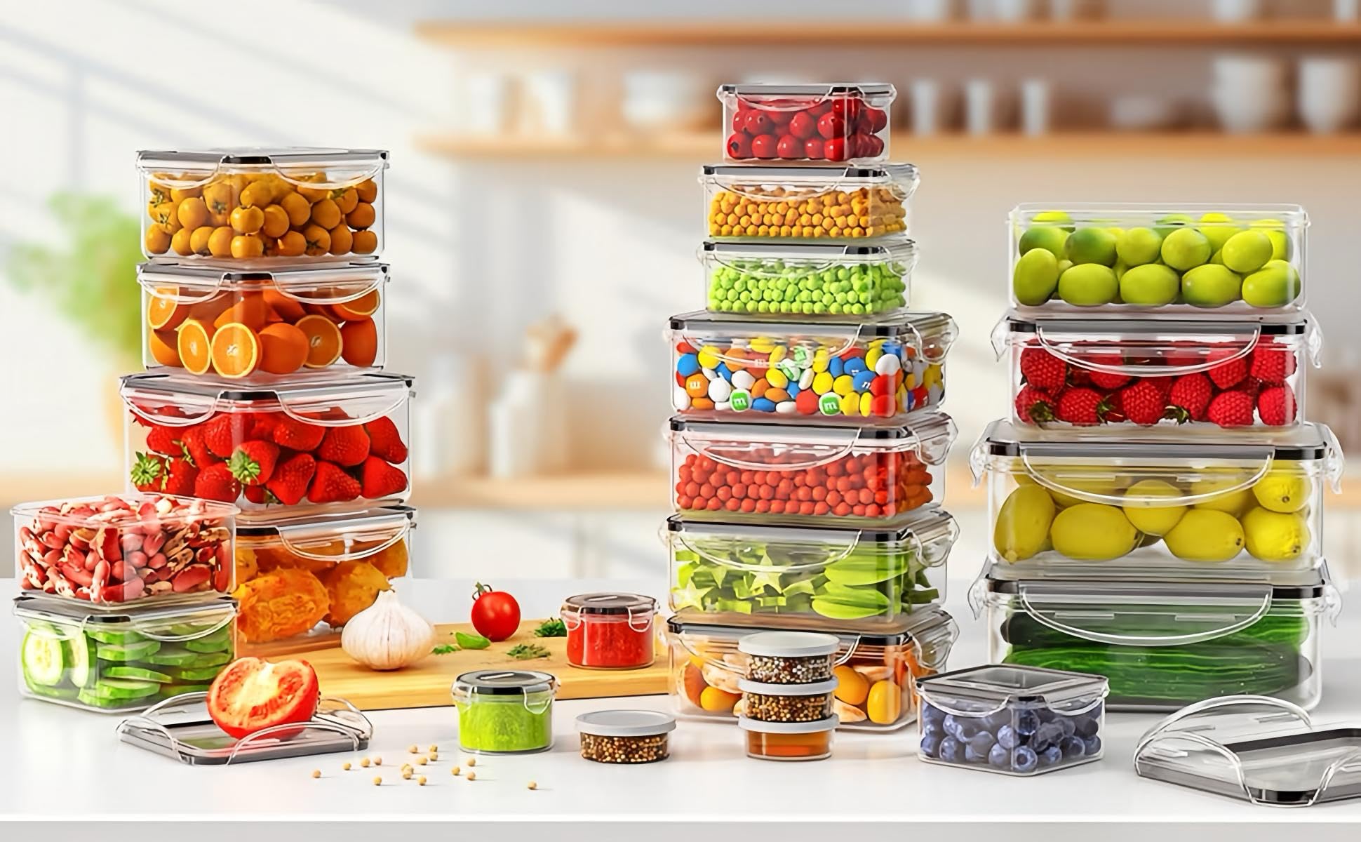 TYKOON AISOON 40oz square container space-saving for pantry organization.