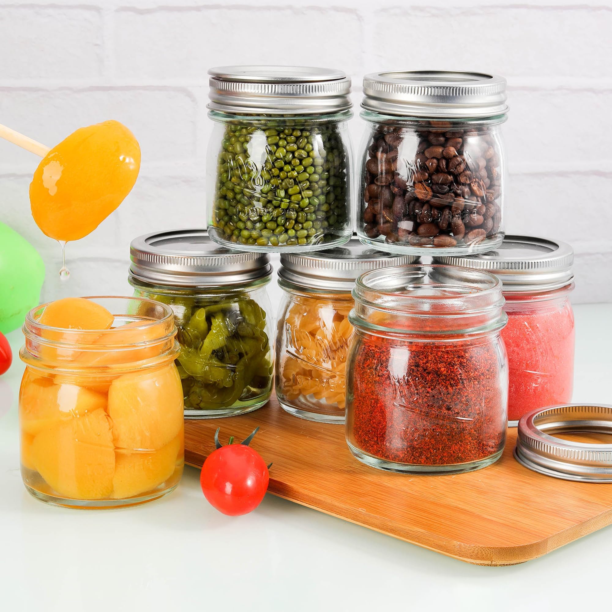 Tynatune honey jar 8oz with secure lid for fresh, mess-free serving.