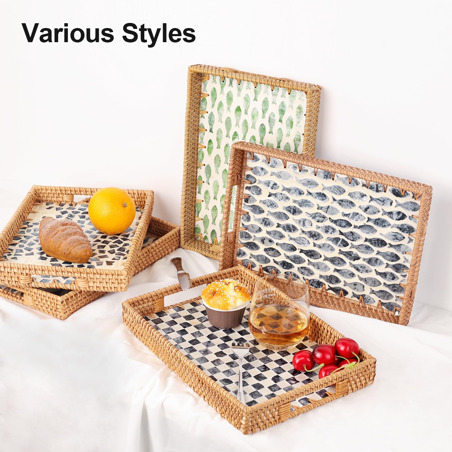 Tynulox tray with mother of pearl inlay and glossy lacquer finish