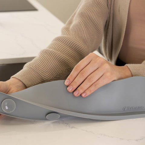 TYOARO silicone sink splash guard base with suction cups secures on smooth surfaces