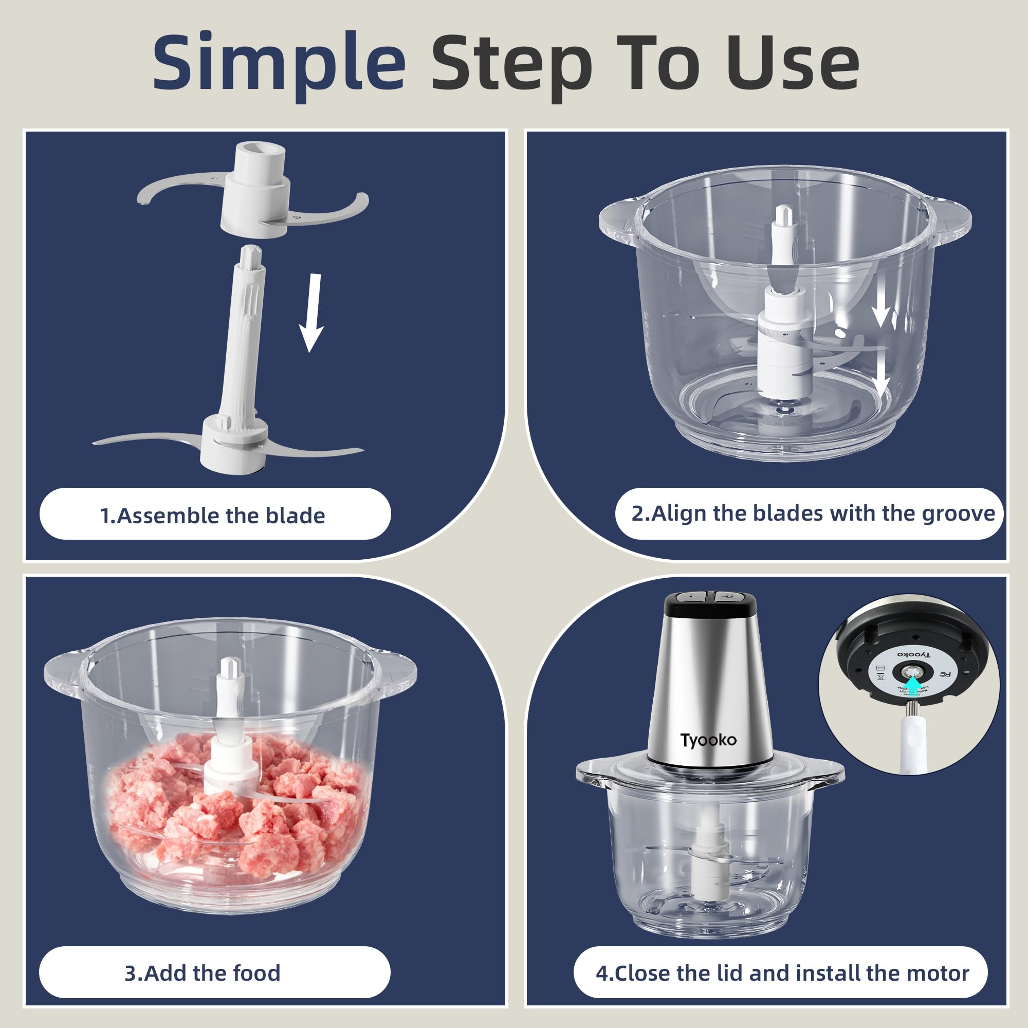 Tyooko easy-clean removable parts simplify kitchen cleanup.