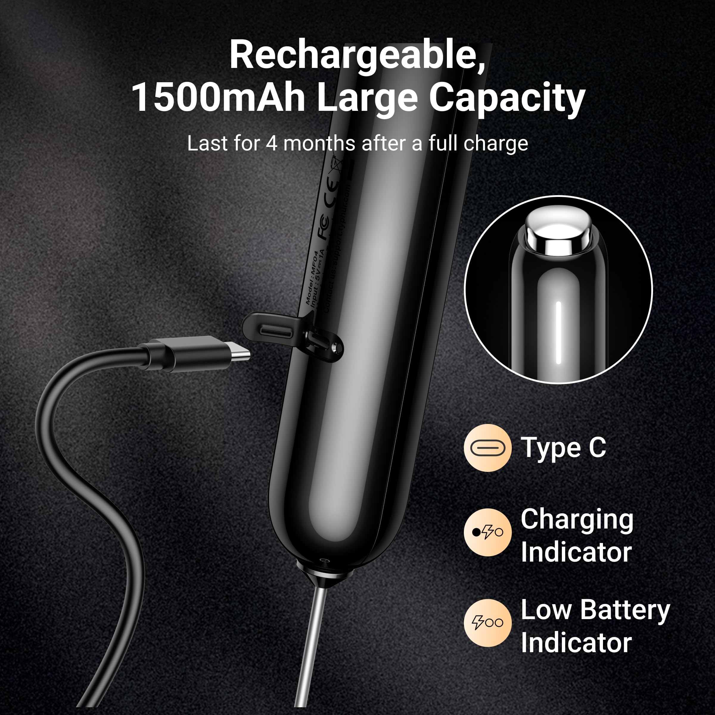 Typhur InstaWhisk precision microfoam delivers silky texture