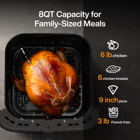 Typhur Sync Air Fryer can cook a whole 6 lb chicken evenly.