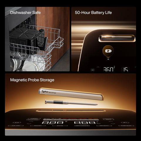 Typhur Sync Air Fryer dishwasher-safe parts simplify cleanup.