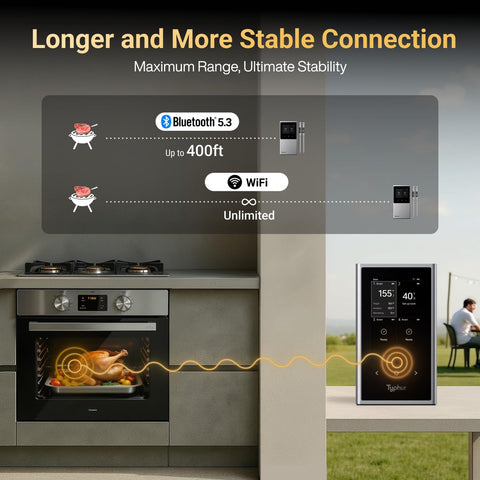 User controls cooking from phone using Typhur app.
