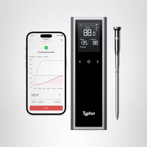 Typhur Sync One durable aluminum alloy case protects the thermometer.