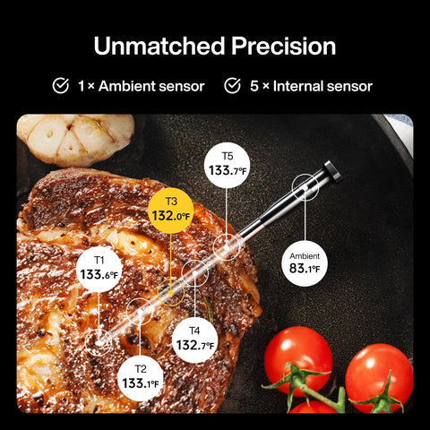 Typhur Sync One shows extended Bluetooth and WiFi range in a grilling context.
