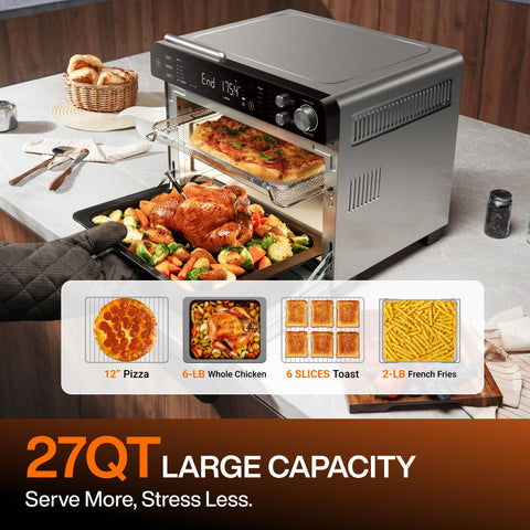 Typhur Sync Oven 27 quart stainless steel body fits large roasts