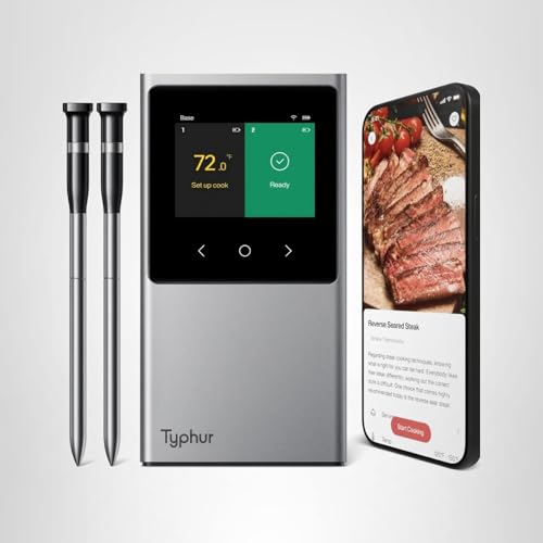 Typhur Sync in action on oven/grill/smoker shows clear temperature readouts