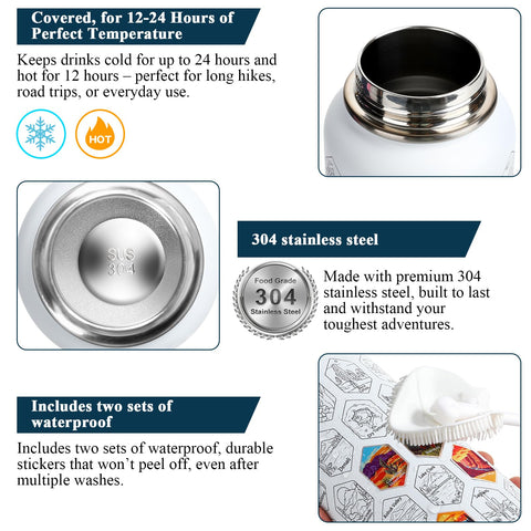 Tyraivl 32oz stainless steel wide-mouth bottle for outdoor use