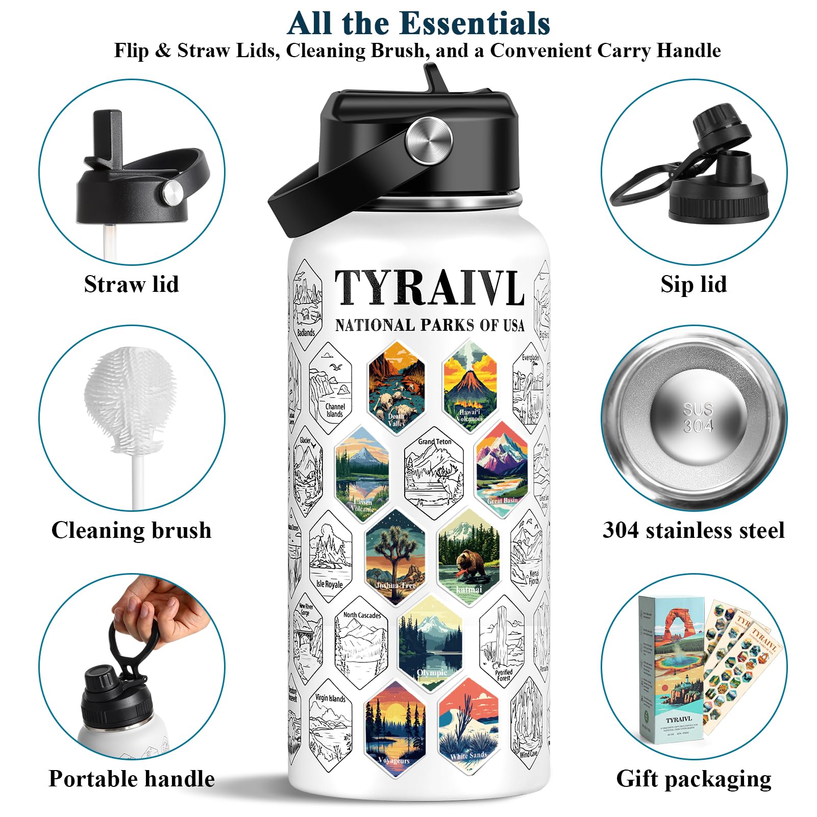 Tyraivl bottle carry handle for easy transportation on hikes