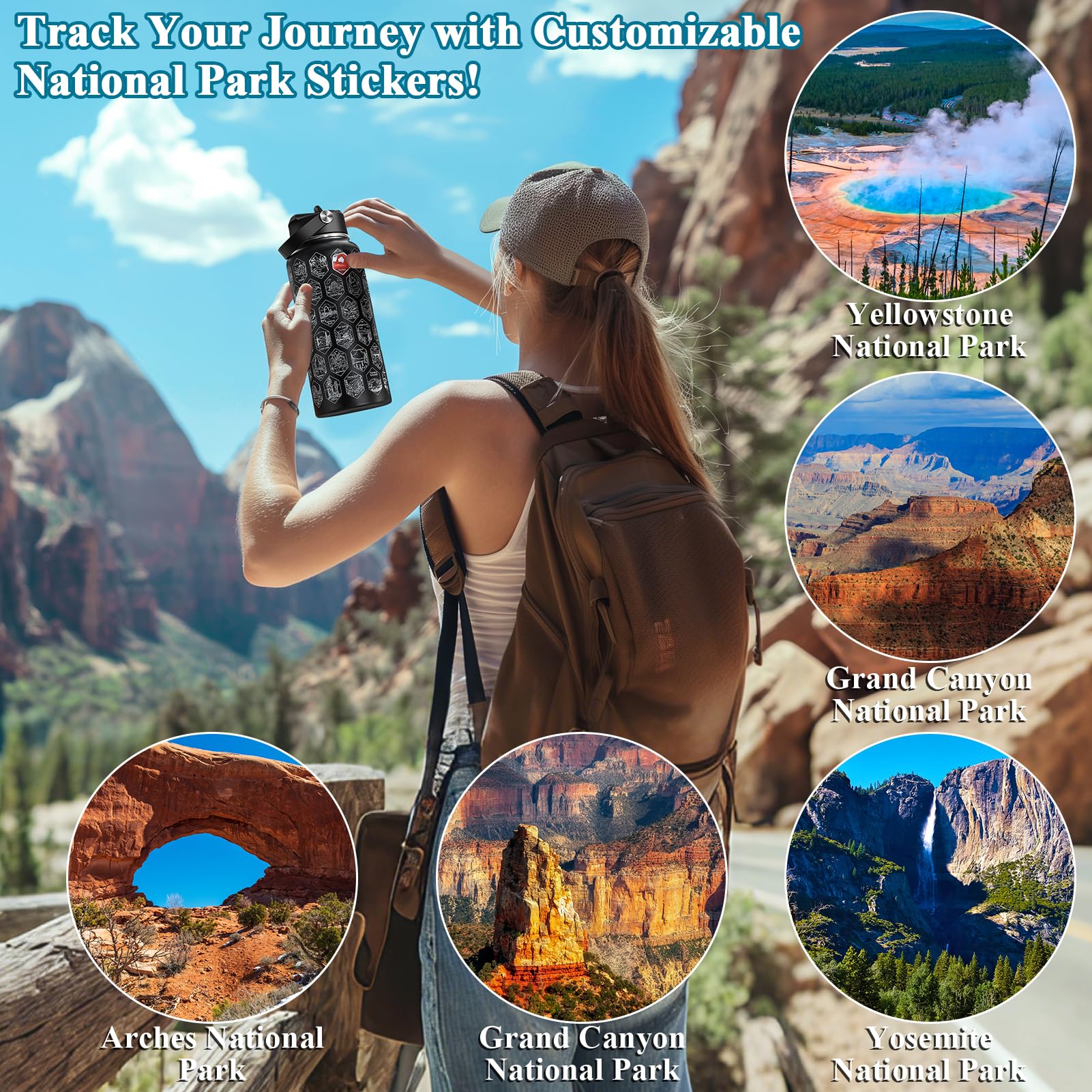 Tyraivl bottle with carry handle for easy transport on outdoor adventures.