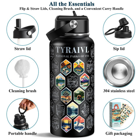 Tyraivl durable park stickers resist rain, sweat, and dishwasher cycles.