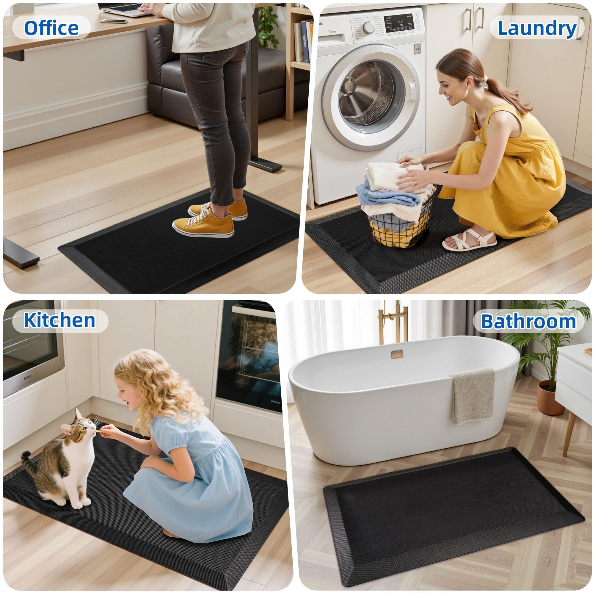 Tyrot mat adapts to wood, tile, and marble floors.