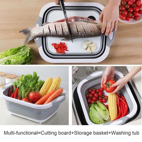 TYSSELY cutting board basin with anti-slip legs stays stable
