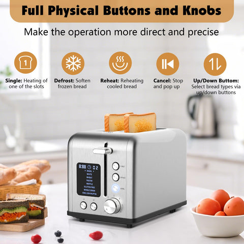 Tyyaefy toaster control panel with physical buttons enables precise mode selection and tactile feedback.