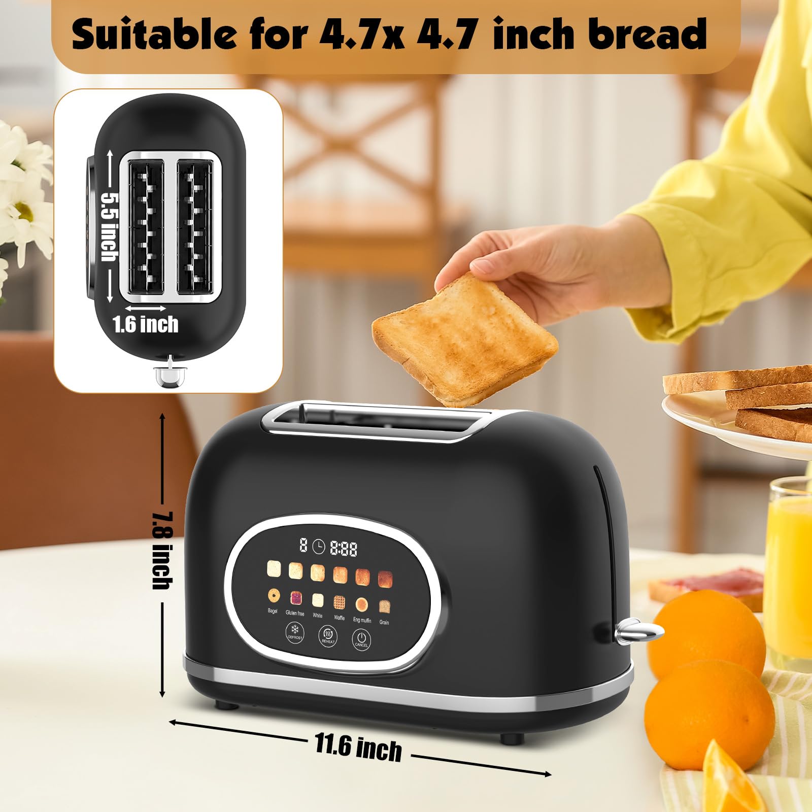 Tyyaefy 6 modes and 3 functions optimize bagels, muffins, waffles with convenience.