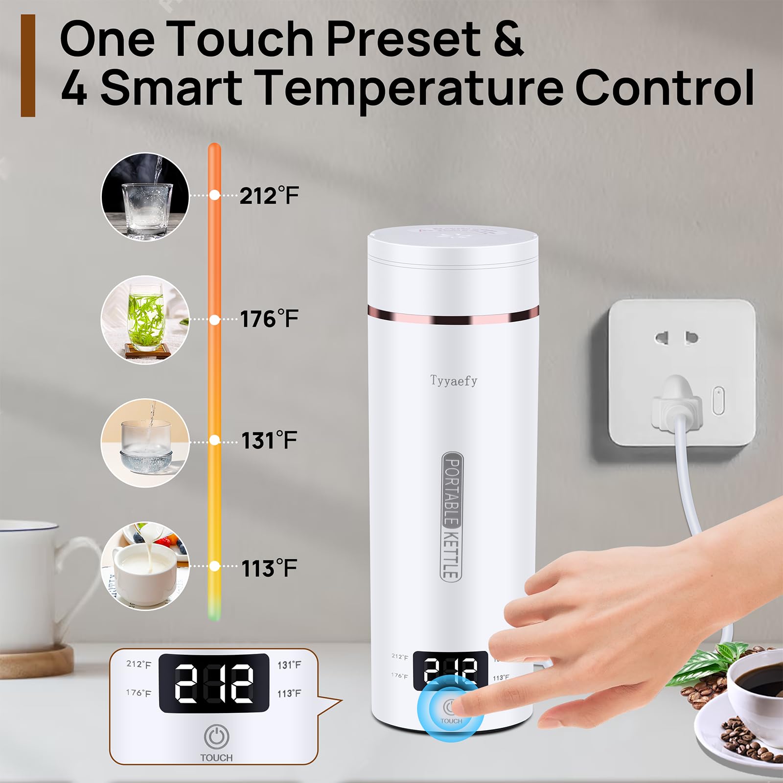 Tyyaefy temperature presets display enabling precise brewing control
