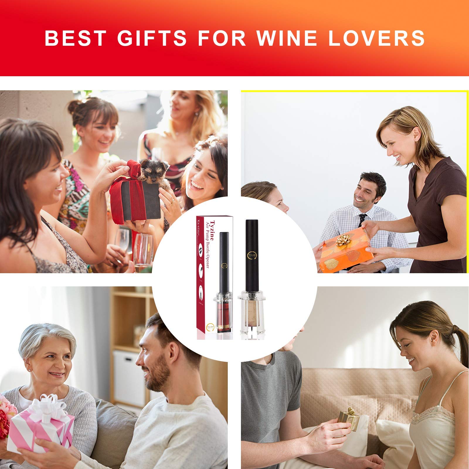 Tyzine efficient corkscrew with a sturdy grip to reduce opening strain.