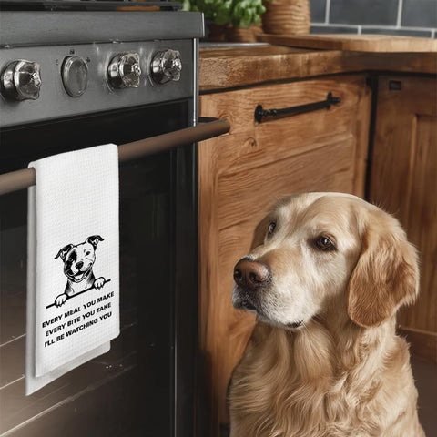 Tzhim Pitbull mom gifts closeup pattern, perfect for festive kitchen décor.