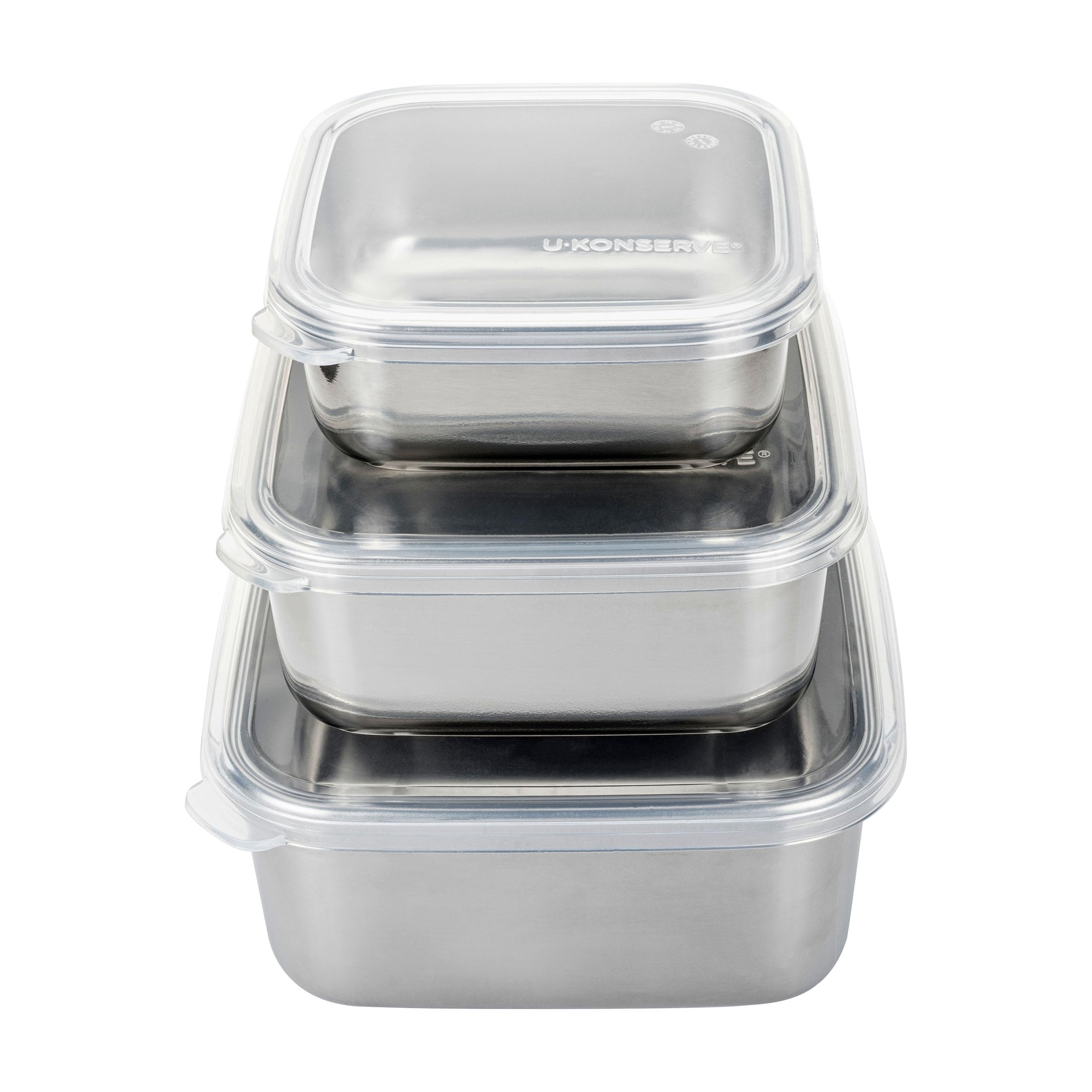 U Konserve 15oz nested-trio bento box stacked for compact meal prep.