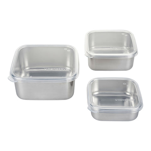 U Konserve 30oz nested-trio bento box ready for lunches and portions.