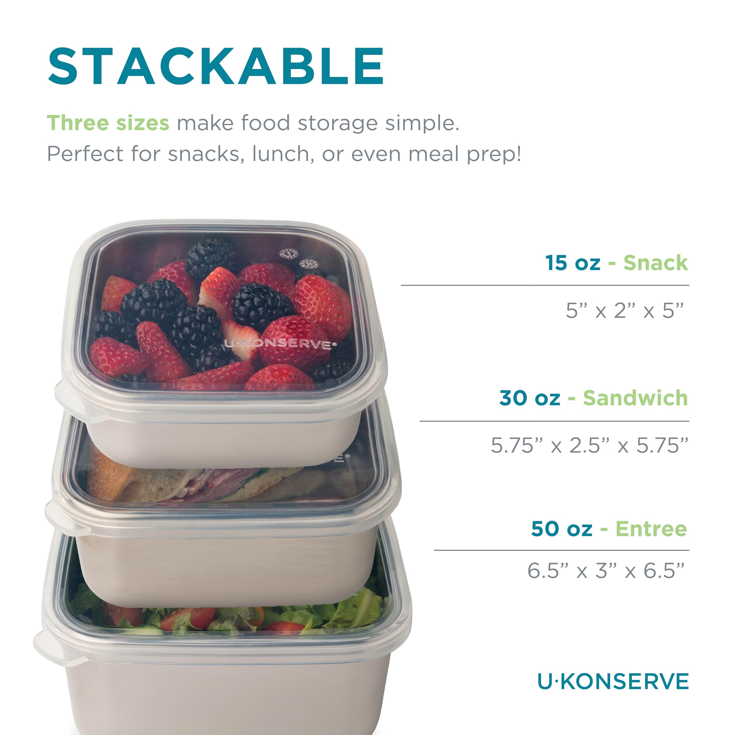 U Konserve 50oz nested-trio bento box for larger meals and leftovers.